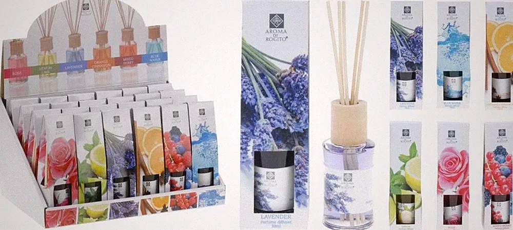 Raumduft 1 Stück ca. 30 ml 6 Sorten unsortiert Lavendel, Lemon, Blue Water