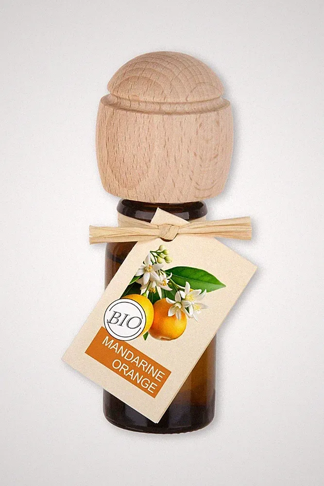 Raumduftöl Mandarine Orange 10ml Parfümöl Buchenholz-Deckel entspannend