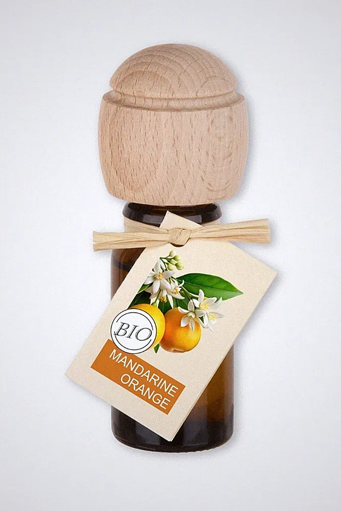 Raumduftöl Mandarine Orange 10ml Parfümöl Buchenholz-Deckel entspannend