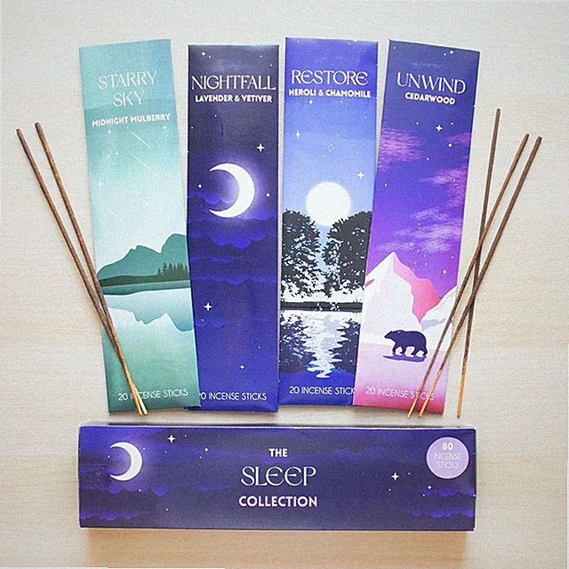 Relaxing Sleep Collection Mixed Scent 80 Räucherstäbchen Geschenkbox Set