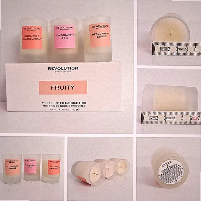 Revolution Beauty London Fruity Mini Candle Trio Geschenkset Nektarine Fig Rose