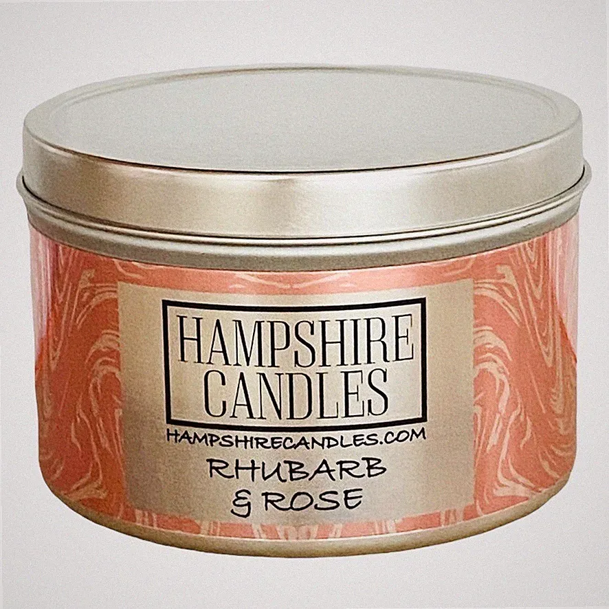 Rhabarber & Rose Kerze | Frischer blumiger fruchtiger Duft | Handgefertigte Soja Kerze