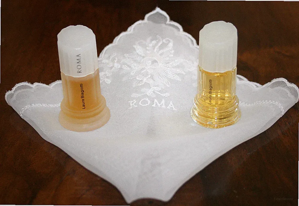 "ROMA" von Laura Biagiotti - 2 Miniaturen plus Spitzentuch / Einstecktuch