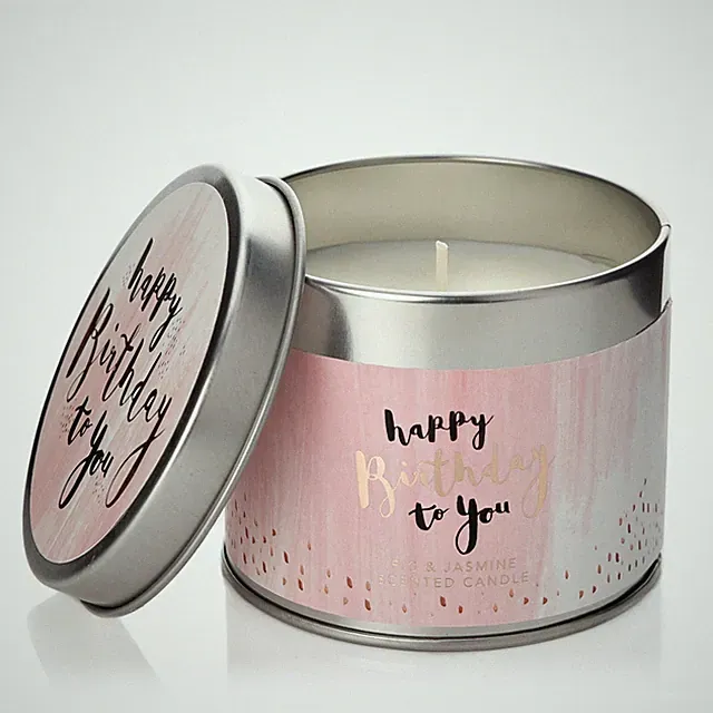 Rosa Geburtstag Luxe Blechkerze Geschenk - Raumduft