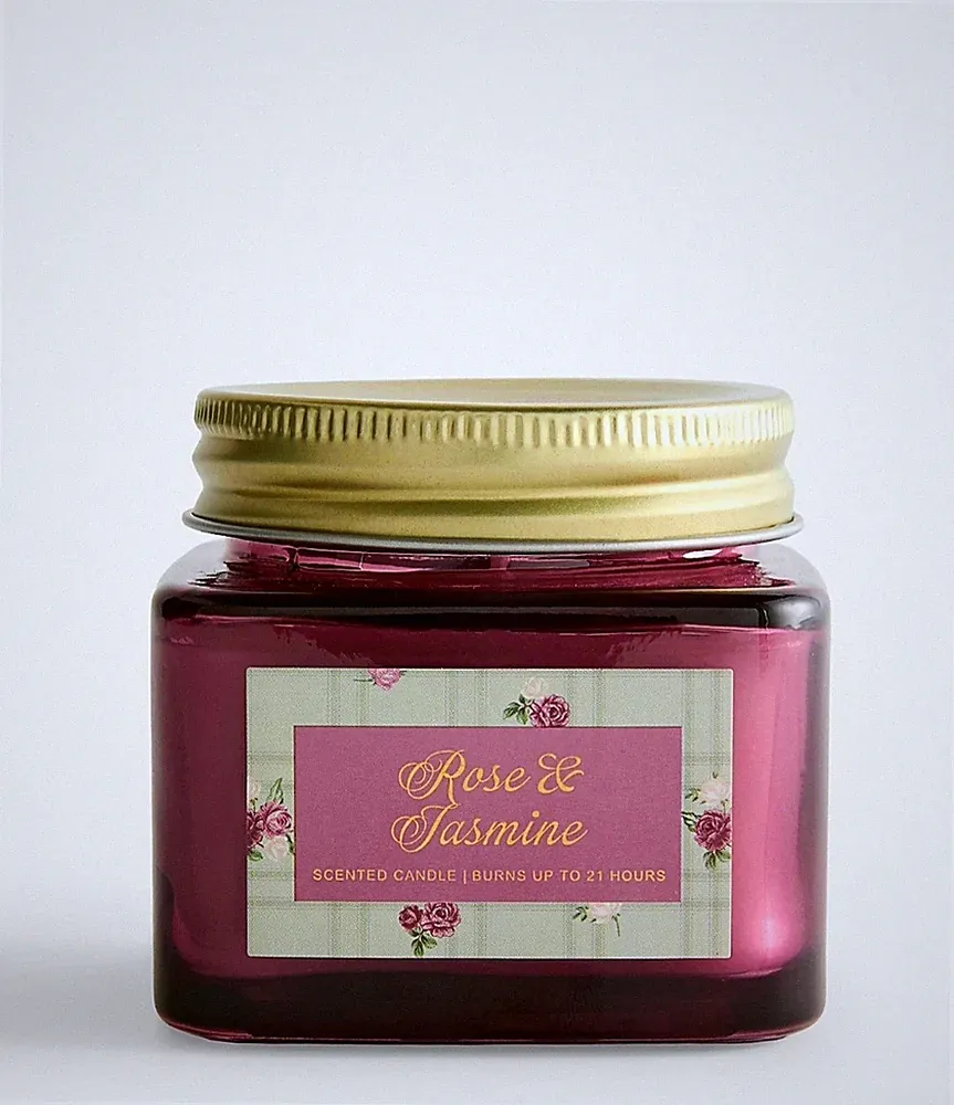 Rose & Jasmin Herbstlicher Duft Duft Duftkerze/Blumennoten, Deckeldose, 100g