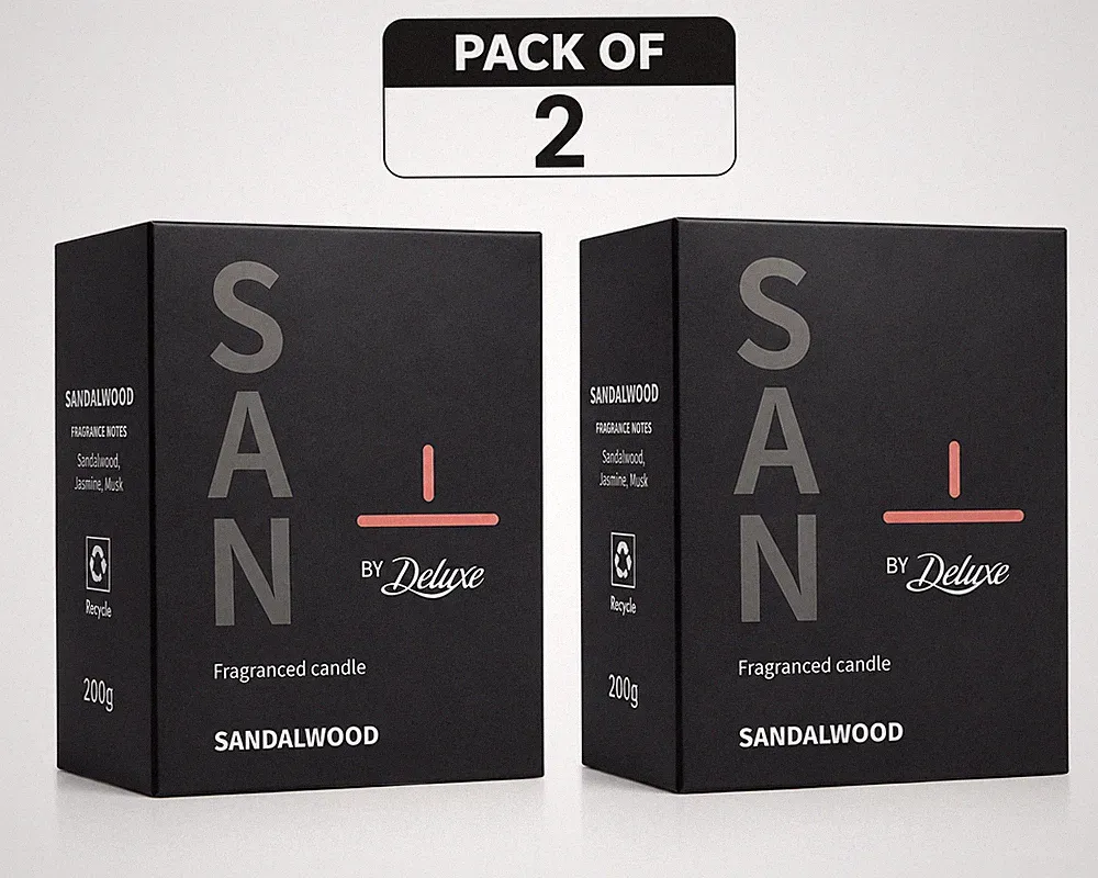 SAN BY DELUXE Sandelholz Duftkerze 200g 2er Pack Raumduft