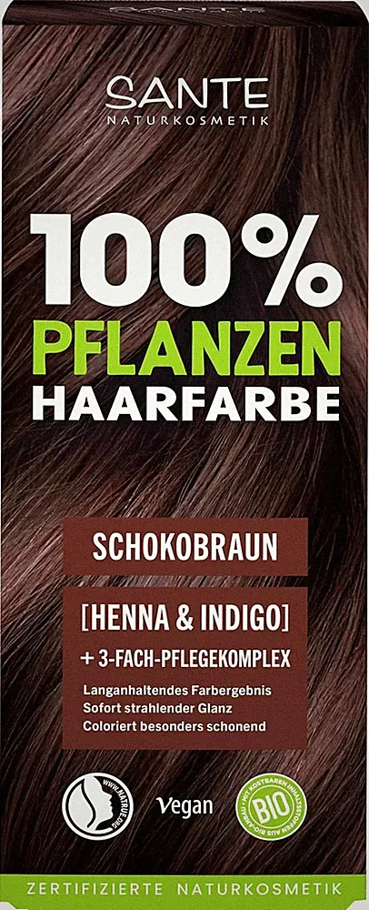 SANTE Naturkosmetik Pflanzenhaarfarbe - Schokobraun - 100G - Natürliche Colorati
