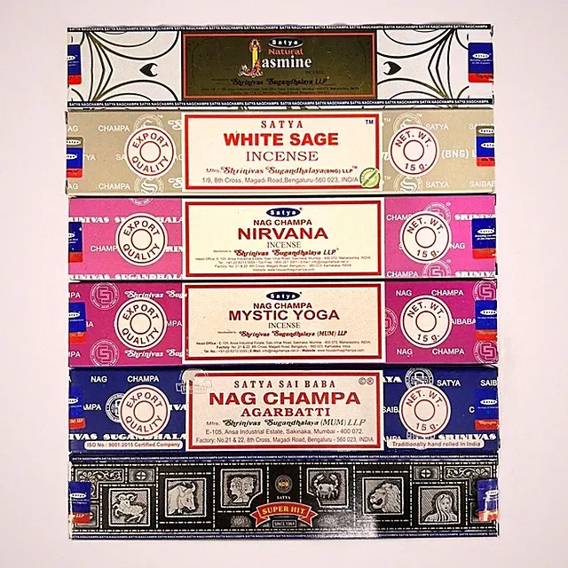 Satya Nag Champa Bundle Set Mixed Sticks Aroma Duft handgerollt Pack Geschenkset