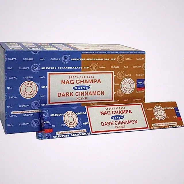 Satya Nag Champa & Dark Cinnamon Combo Räucherstäbchen 12 x 16g Box
