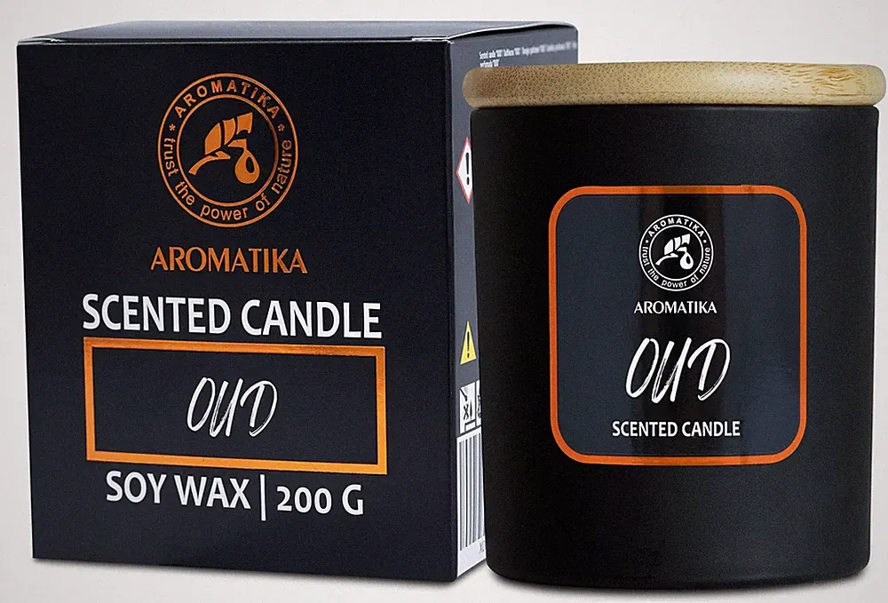 Scented candle Oud Oud Duftkerze 200 g Aroma Kerze Aromatherapie Sojawachs...