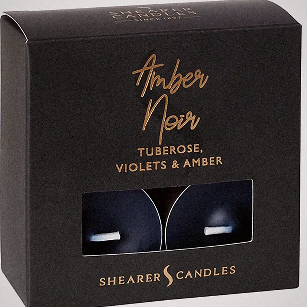 SCHERE KERZEN Amber Noir Duft langanhaltende Duftteelichter *8er Pack*