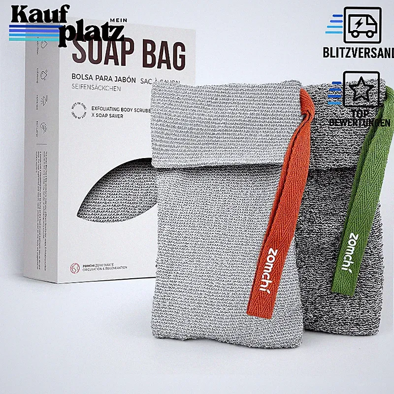 Seifenbeutel 2 Stück für Dusche, Duschschwamm Body Scrubber