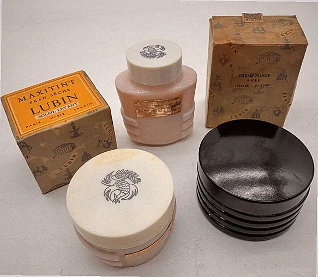 Seltenes Konvolut 5 alte Kosmetik LUBIN Paris - Art Deco 1920/1930 - sehr guter Zustand