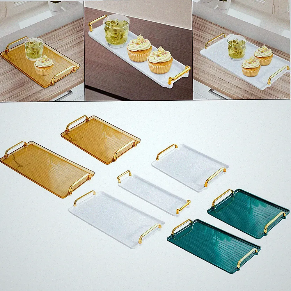 Serviertablett mit Griff Schale Parfüm Schmuck Aufbewahrung Tablett Couchtisch Tablett für