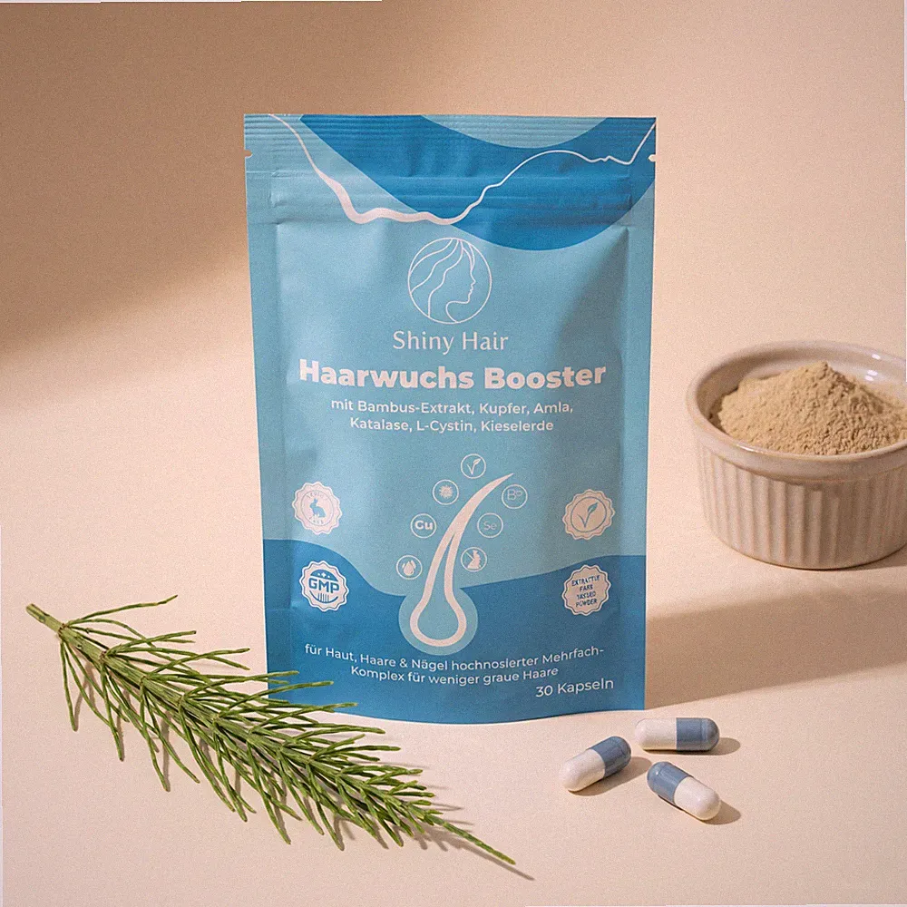 Shiny Hair Haarwuchs Booster 30 Kapseln vegan Haare Haut Nägel mit Kupfer & Amla