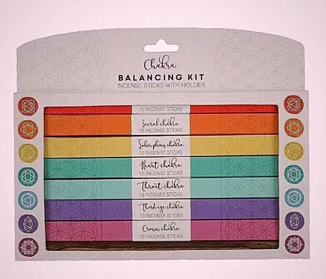 Sieben Chakra Räucherstäbchen Aromatherapie Balancing Kit 70 Premium Stäbchen Räucherstäbchenhalter
