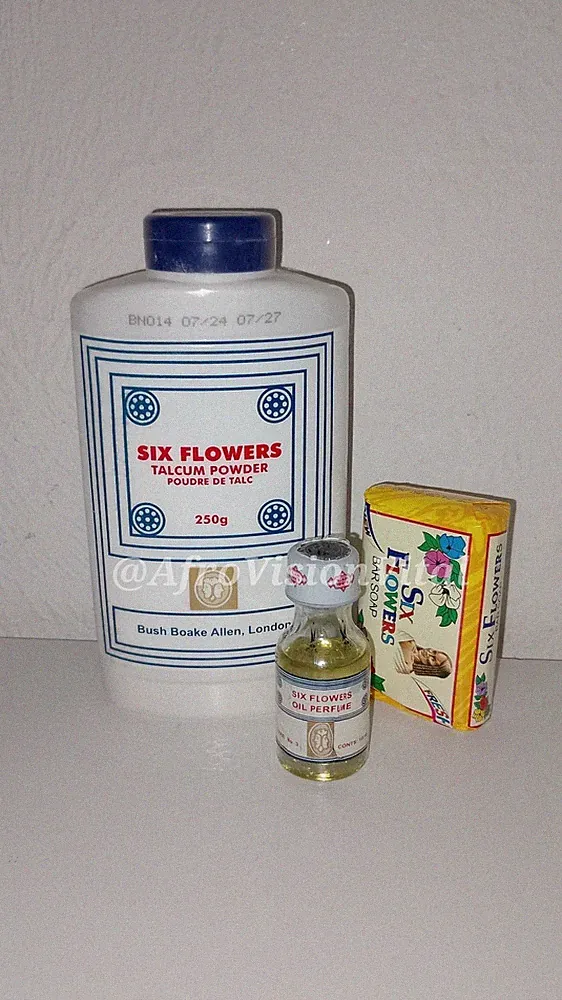 Six Flowers Set – Talkum 250 g + Duftöl 18 ml + 1 Seife – Spirituelles Ritual