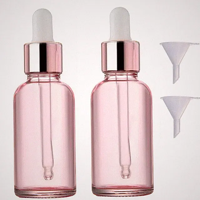 SONGQEE 30ml Rosegold Glasflaschen mit Tropferpipette, Mini