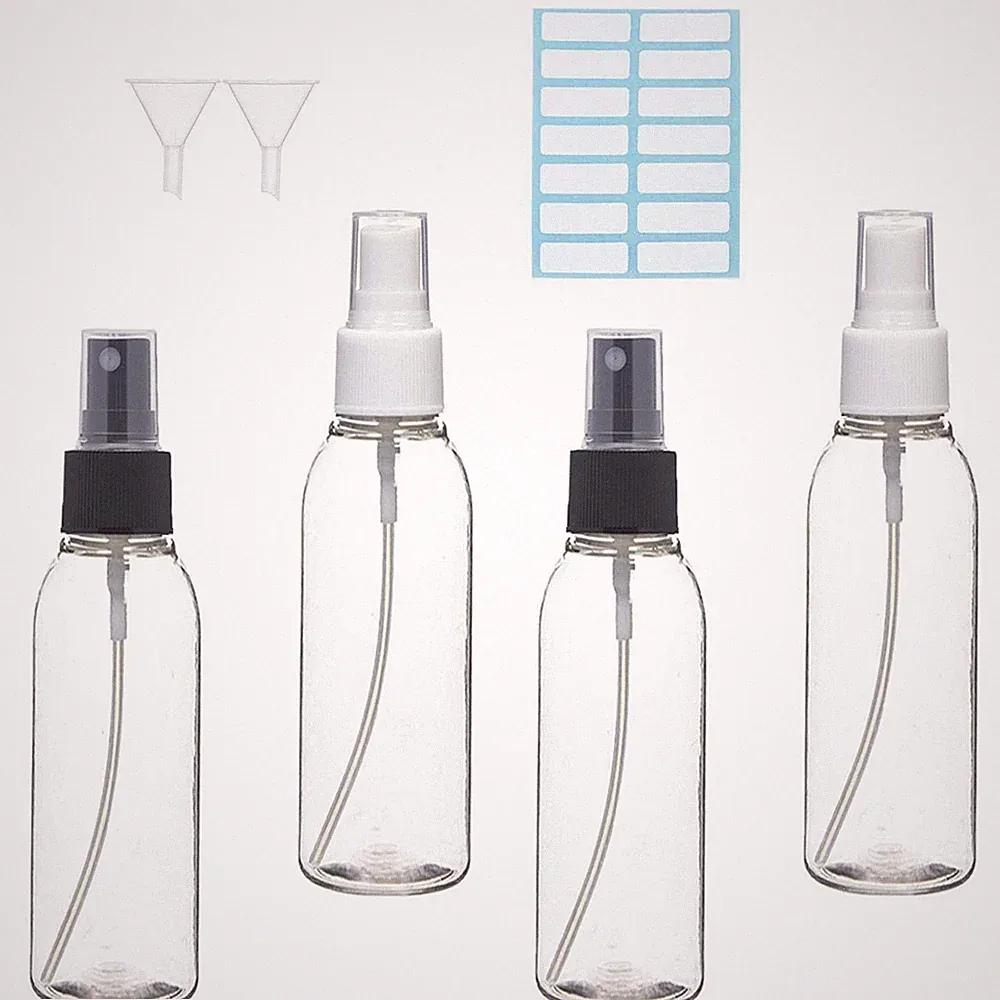 Sprühflasche 100ml Parfümzerstäuber Set 4 Stk. mit Trichter, Kunststoff