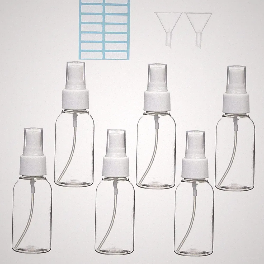 Sprühflasche 50ml klein Set 6 auslaufsicher Parfüm Reiseflaschen