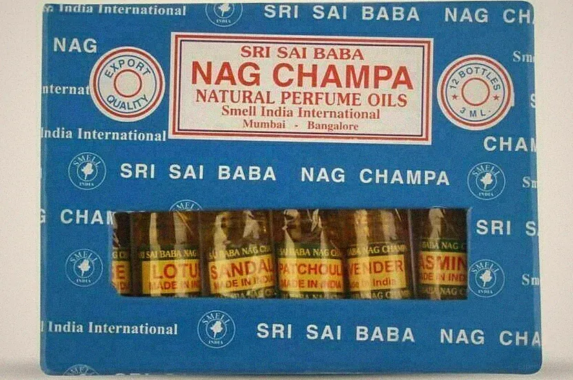 Sri Sai Nag Champa natürliches Parfümöl Parfüm 6 Flaschen Raumdüfte