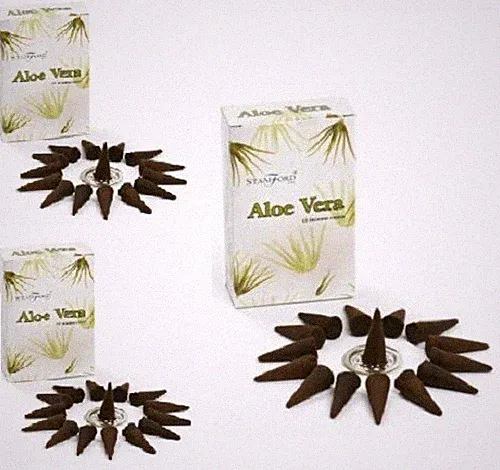 STAMFORD Räucherstäbchen DHOOP CONES Insence Duft Home ALOE VERA Duft - 3er Pack