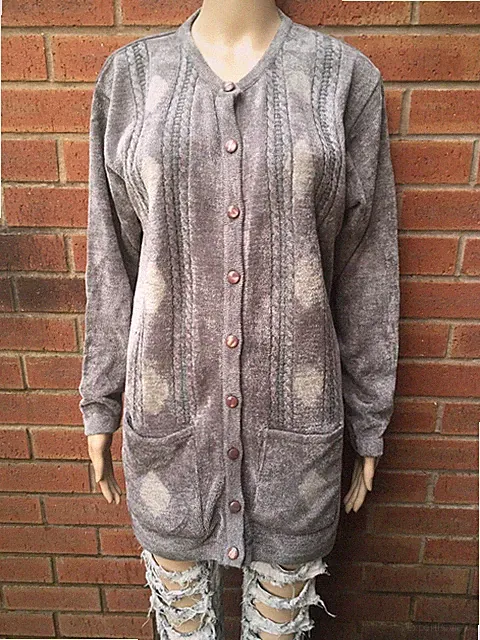 Strickjacke Damen grau Fragrance Collections Größe M/L