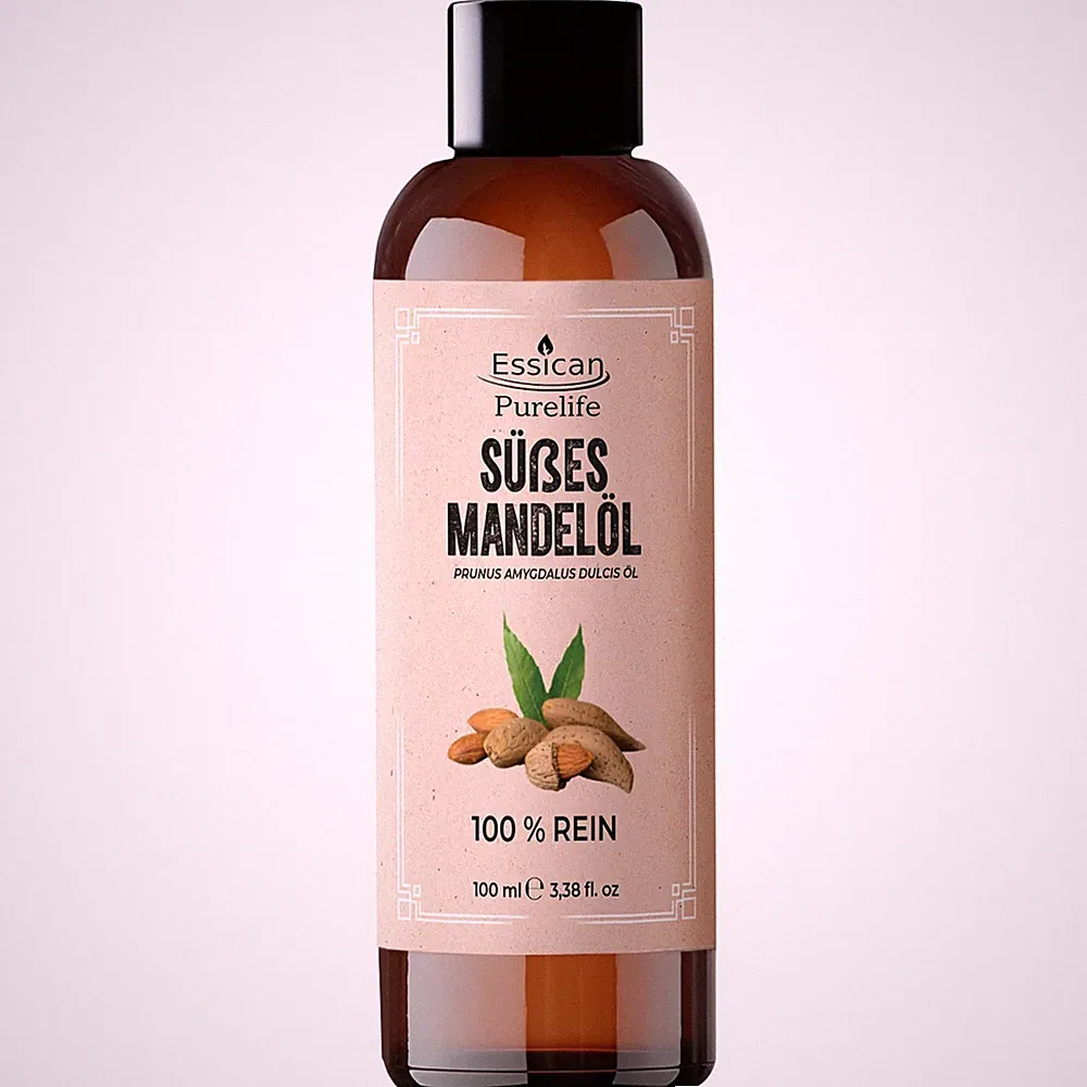 Süßmandelöl, 100ml, Kaltgepresstes Mandelöl für die Haare, Trägeröl für äther...