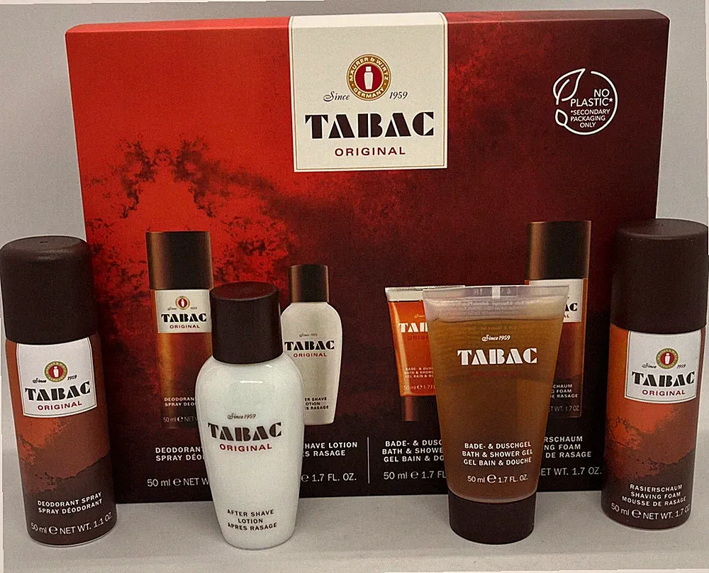 Tabac Quattro Set 50 ml Deo Spray + 50 ml AS + 50 ml DG + 50 ml Rasierschaum