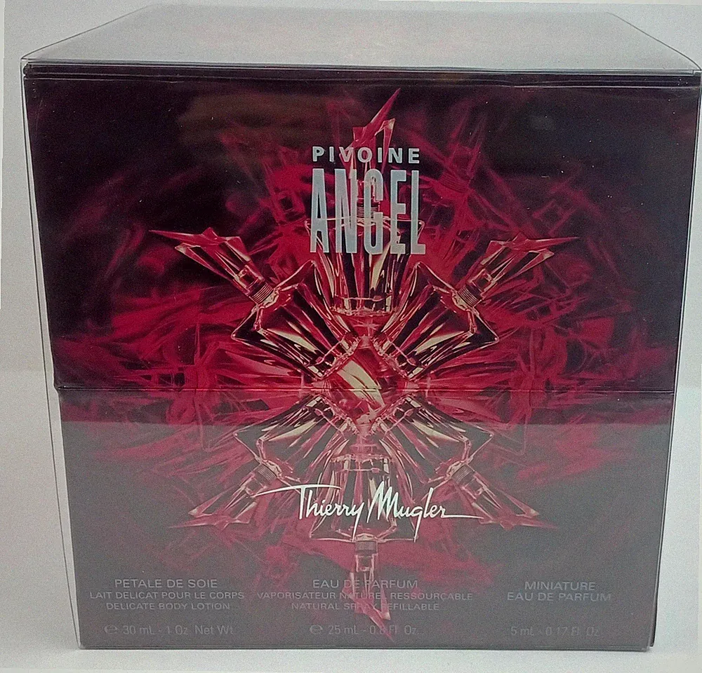 THIERRY MUGLER ANGEL PIVOINE SET EDP 25ml REFILLABLE+MINI+B.LOTION NEU/FOLIE