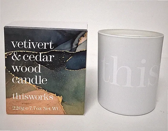 ThisWorks Vetivert & Zedernholz Kerze 220g Aromatherapie Raumduft Aromatherapie