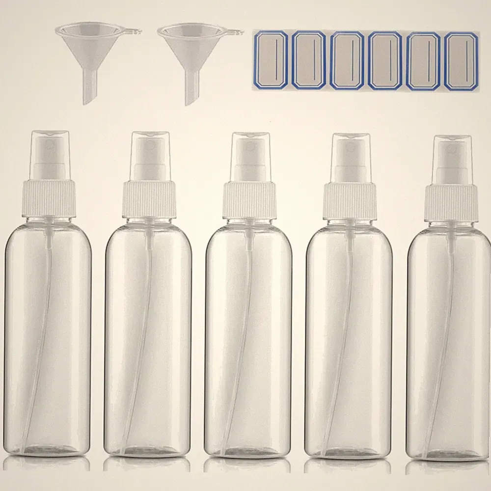 Transparentes Set von 5x 100ml Zerstäuberflaschen - für Parfüm und mehr