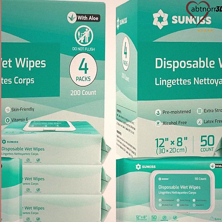 TrustPlus Feuchttücher 20x30 cm für Erwachsene, Parfümfrei, 200 Stück 8er Pack