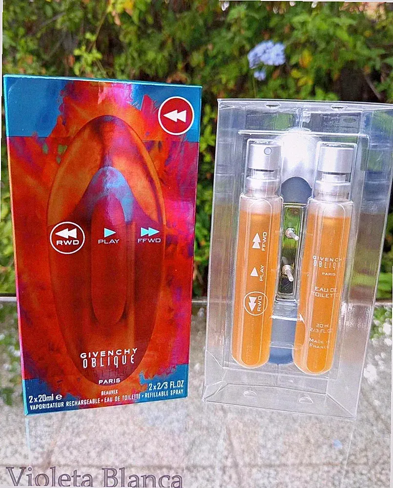 Unisex Eau de toilette spray rechargable OBLIQUE REWIND Givenchy. 2 x 20ml. NEW