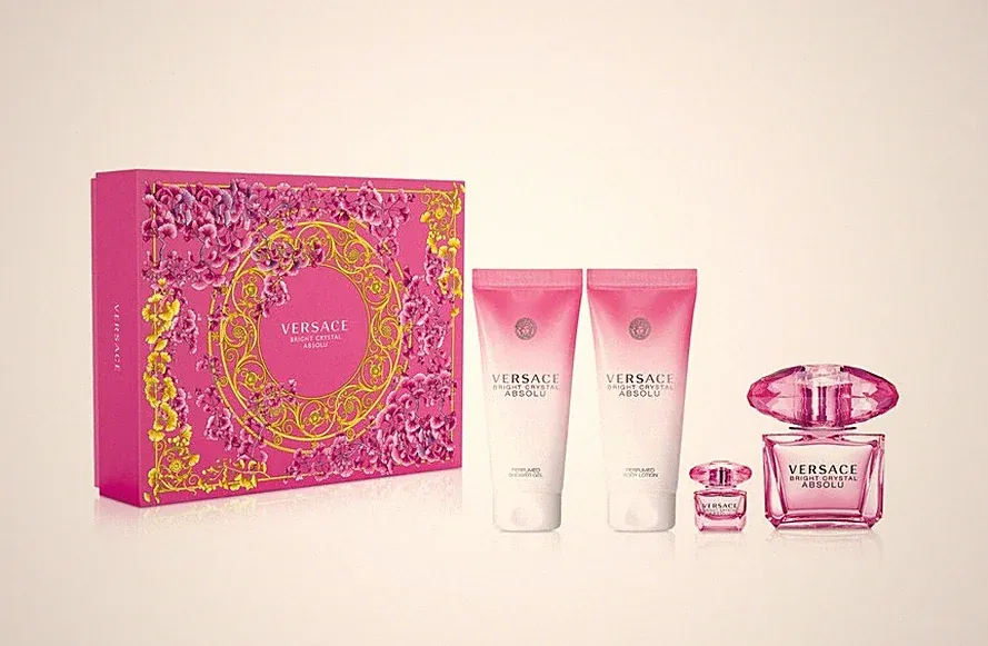 Versace BRIGHT CRYSTAL ABSOLU Parfüm Duschgel Körpergel Geschenkset Mini EDP