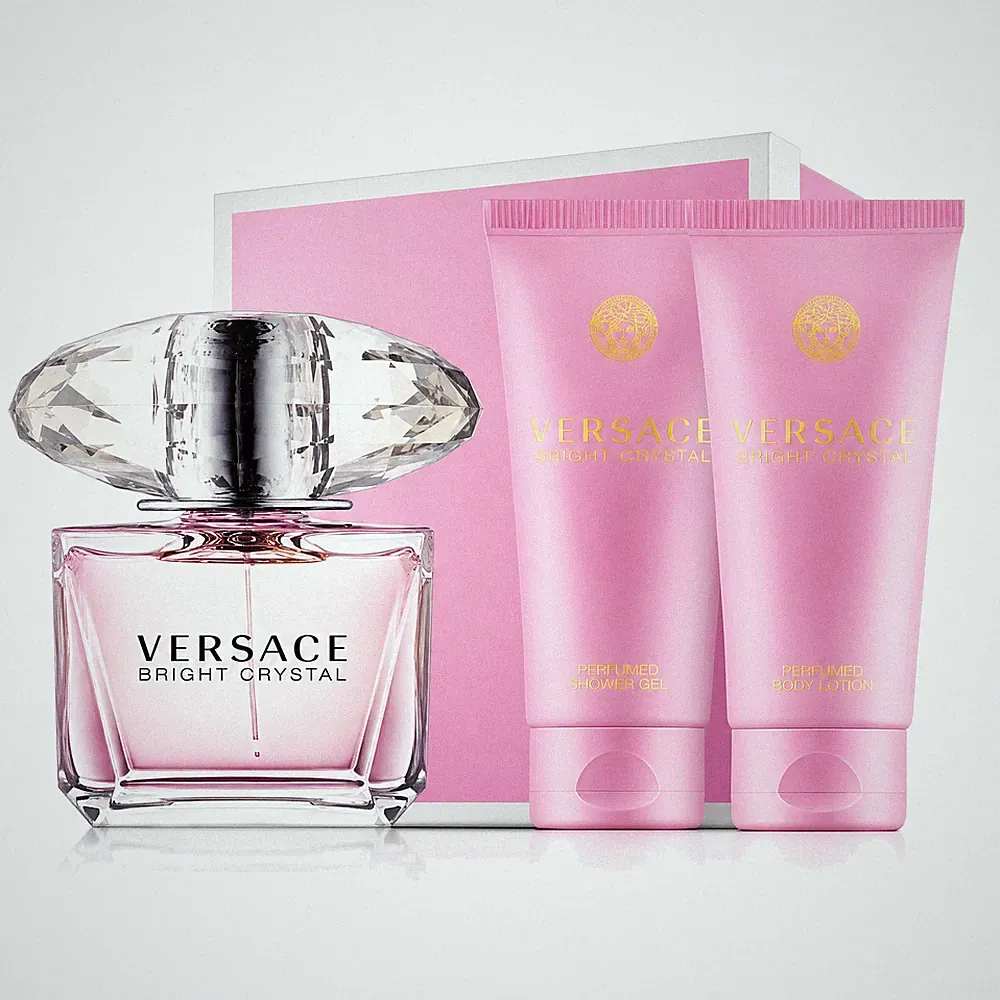 Versace Bright Crystal Set mit Shower Gel & Bodylotion 90ml+100ml+100ml