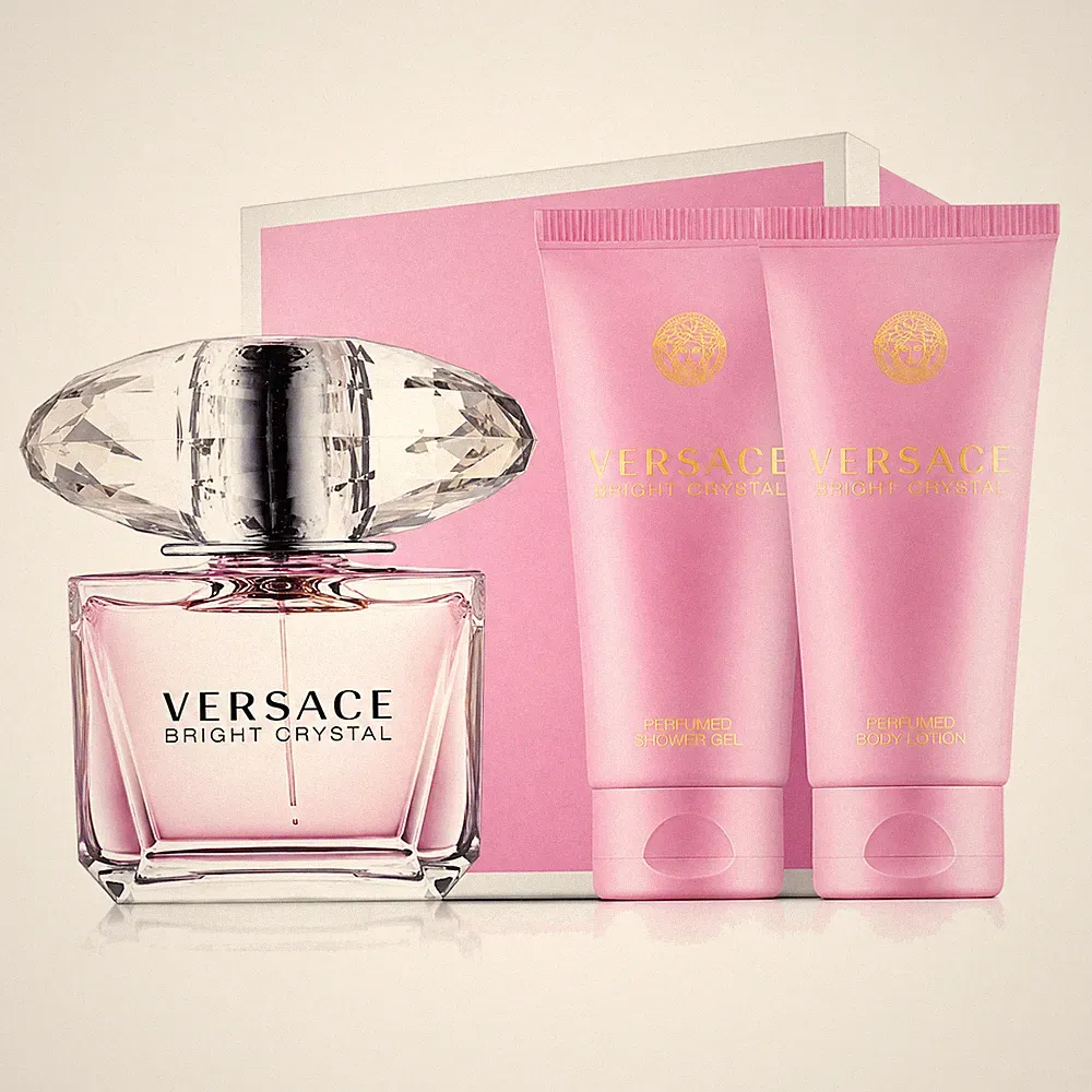 Versace Bright Crystal Set mit Shower Gel & Bodylotion 90ml+100ml+100ml