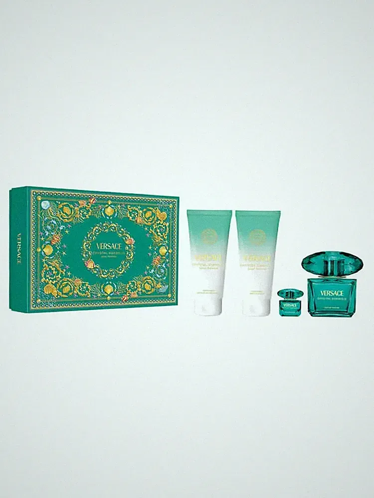Versace Crystal Emerald EdP Damen-Geschenkset 90 ml (4-Teilig) Duft NEU OVP