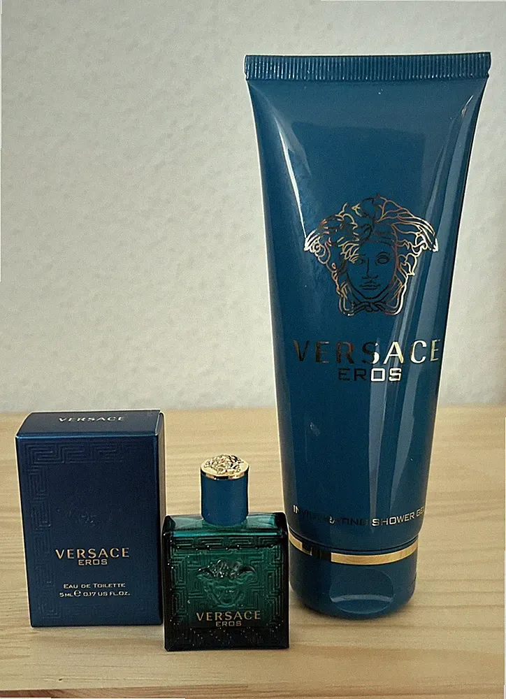 Versace Eros Eau de Toilette 5ml Parfum Miniatur, Versace Eros Shower Gel 100ml