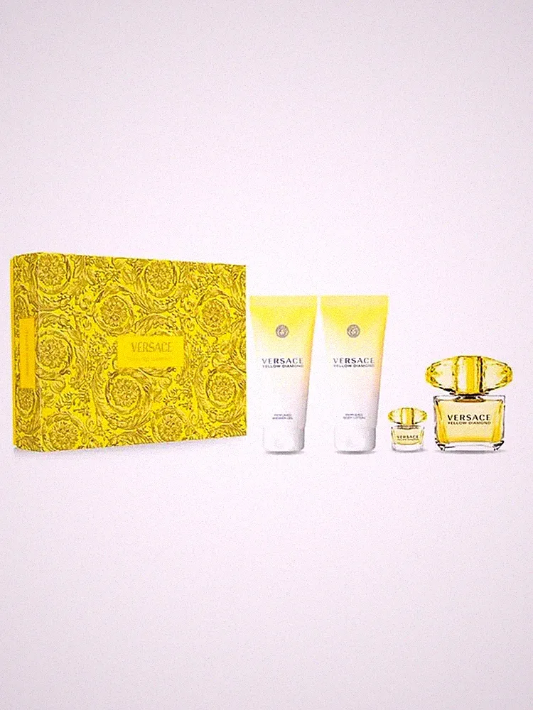 Versace Yellow Diamond EdT Damen-Geschenkset 90 ml (3-Teilig) Duft NEU OVP