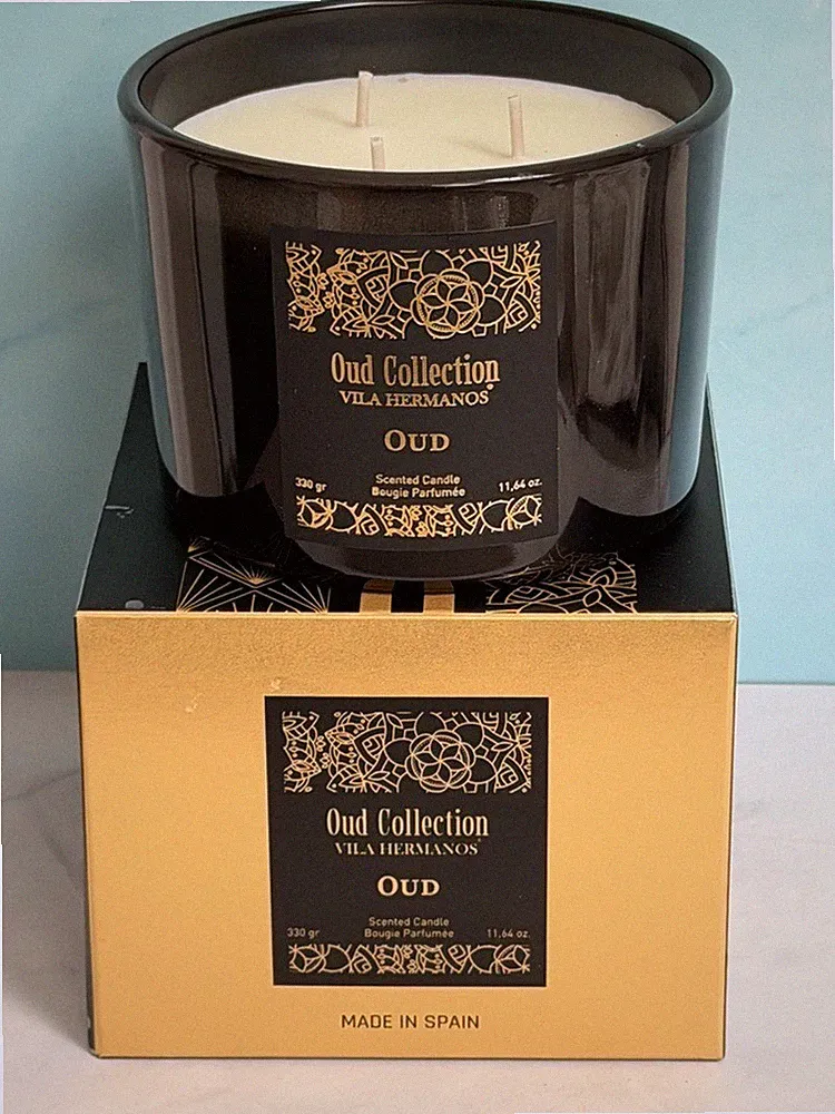 Vila Hermanos Duftkerze Oud 330g groß 3 Dochte 50h Brenndauer Neu mit Karton Made in Spain