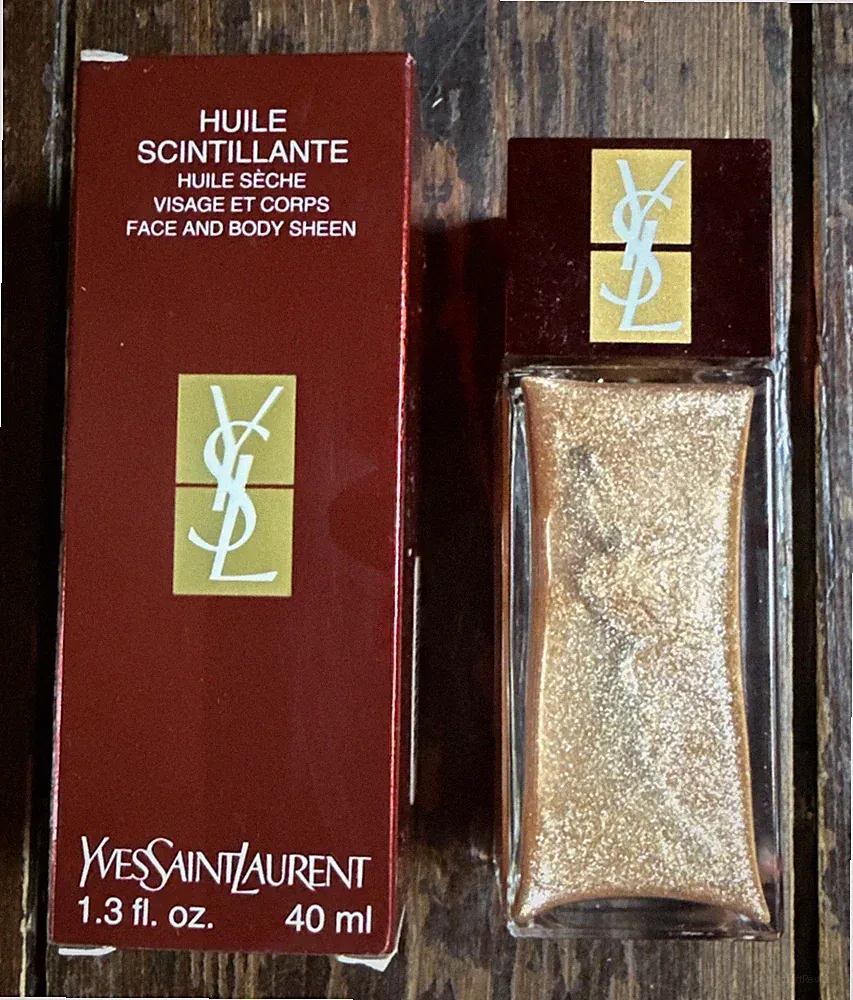 Vintage 90er Yves Saint Laurent selten schimmerndes goldenes Öl für Gesicht und Körper 3/4 Flasche