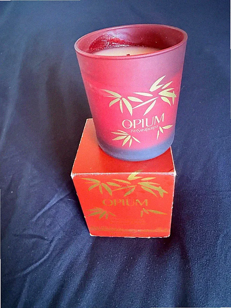 Vintage and Rare Opium Perfumed Candle In Box 4.4 oz 125 gms Rare Collectable UK