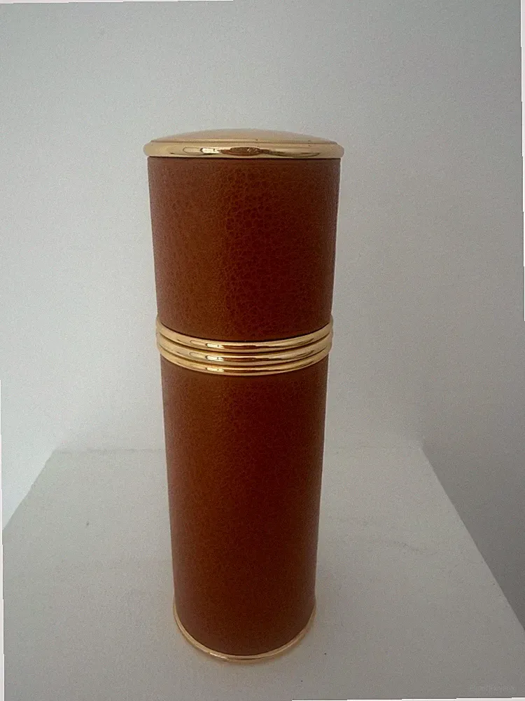 Vintage HERMÈS Calèche 75ml Refillable Parfum Zerstäuber Leder Gold France