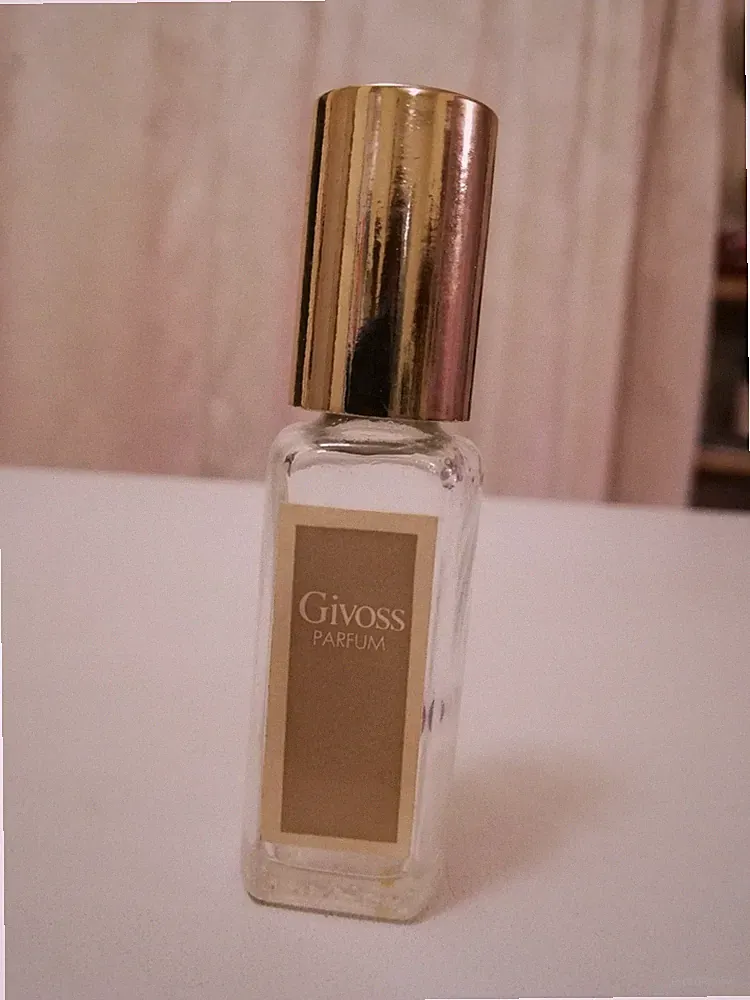 VINTAGE KLEINER LEERER GLAS PARFÜMFLAKON..GIVOS PARFUM..7,5cm HOCH