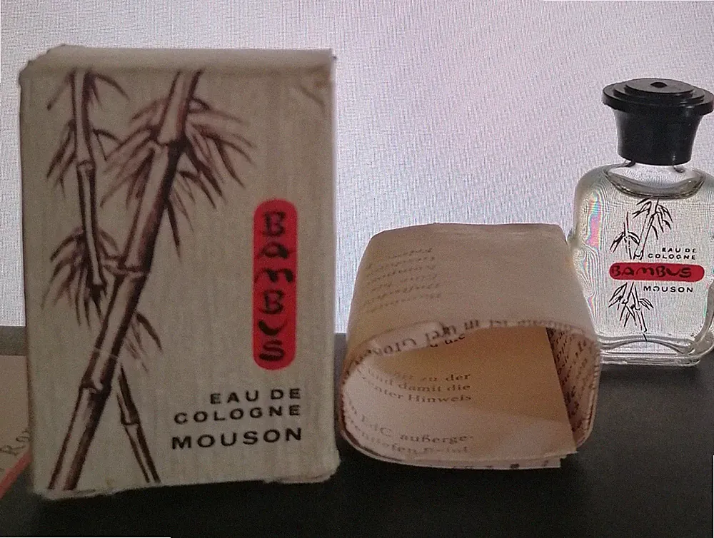 Vintage Miniatur "Bambus" Eau de Cologne – Mouson, OVP und Beipackzettel - rar!