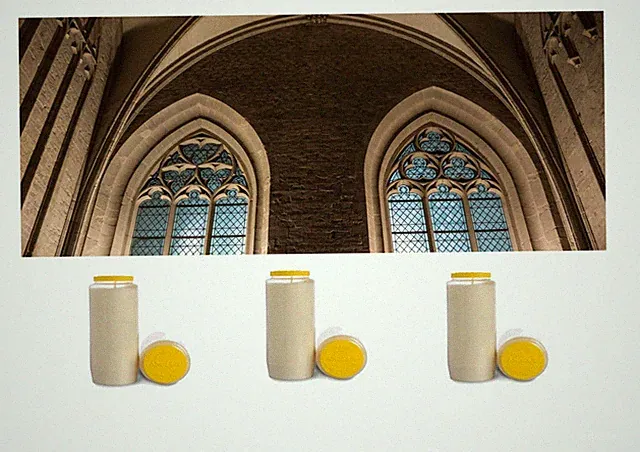 Weiße Kirchenkerze Wallfahrtslampen 7 Tage, 3er Set, ideal für den Hausgottesdienst