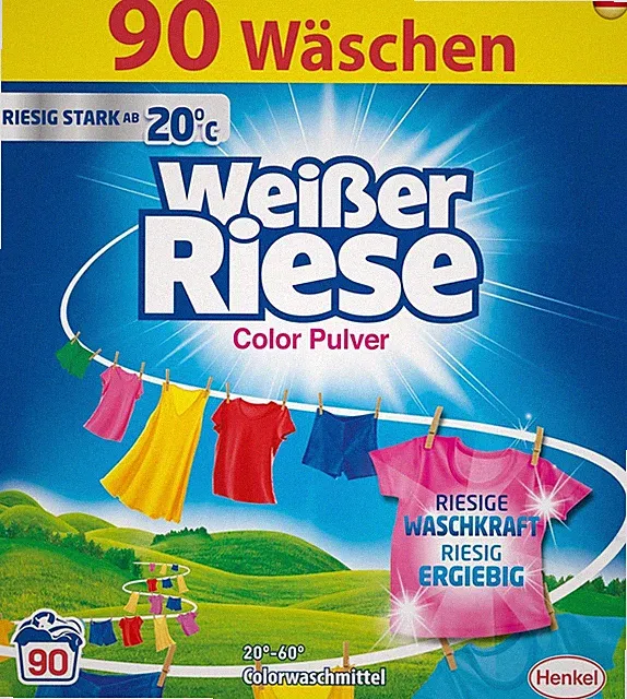 Weißer Riese Color Pulver (90 Waschladungen), Colorwaschmittel mit riesiger