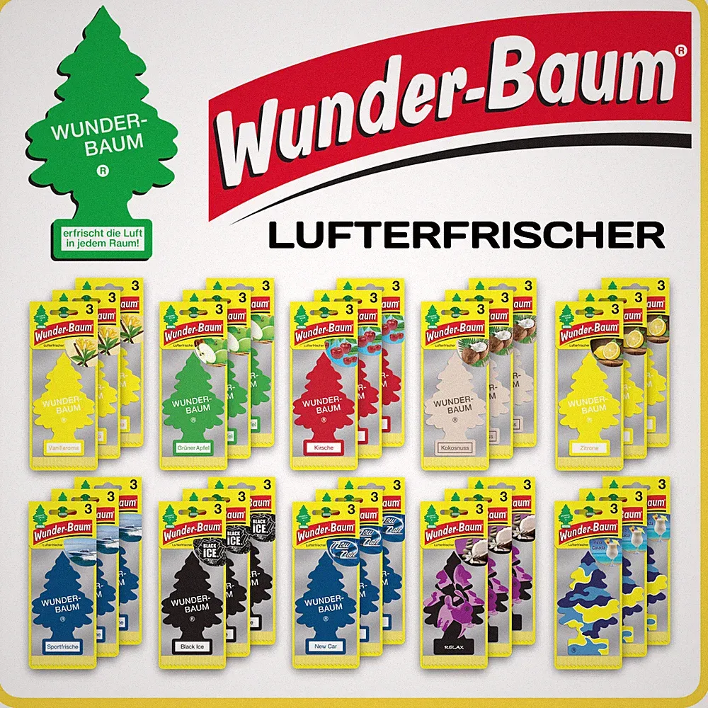 Wunderbaum Auswahl 1er oder 3er pack Duftbaum Lufterfrischer Autolufterfrischer