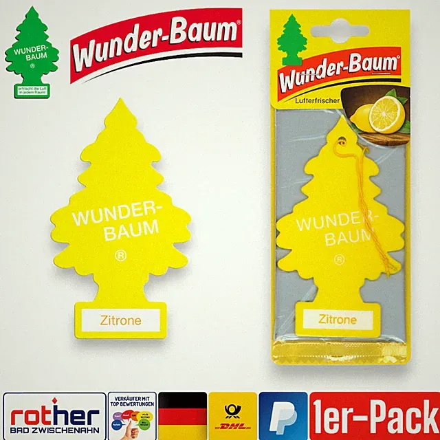 Wunderbaum Auto Lufterfrischer Duftbaum Autoduft Duft Zitrone 1er-Karte